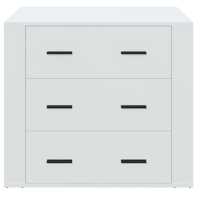 vidaXL - Dressoir - 80x33x70 - cm - bewerkt - hout - wit