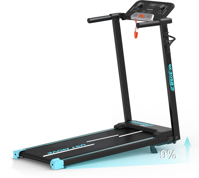 YEE RUN Loopband - Inklapbaar Loopband met 9% Helling - 1-14 km/u Snelheidsbereik - 130 kg Maximale belasting - Hardloopband - Luidsprekers - Wandelband - Bluetooth-compatibel