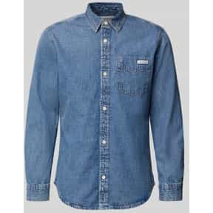 regular fit jeanshemd van puur katoen