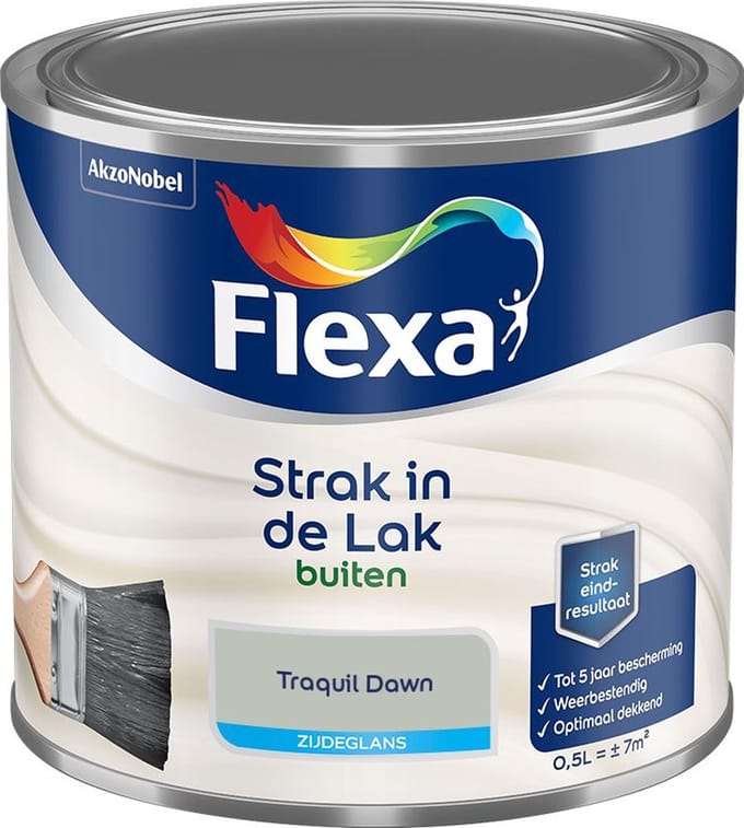 Flexa - Strak In De Lak Buitenlak Zijdeglans - Tranquil Dawn - Mengverf - 500 Ml