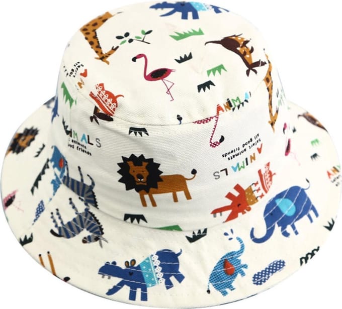Zonnehoed Kind - Safari dieren - Maat 52 (1-4 jaar)