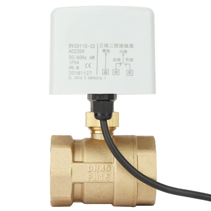 AC220V DN40 1 1 2 2-weg 3-draads messing elektrische gemotoriseerde kogelkraan zwart