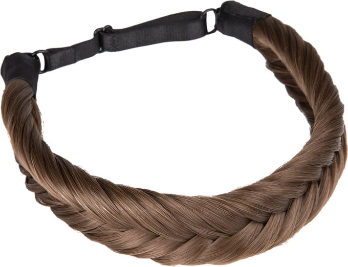 Fishtail Braid / Vlecht Haarband - Medium Ash Brown | Visgraad Vlecht | Breedte 3,5 cm | Fashion Favorite