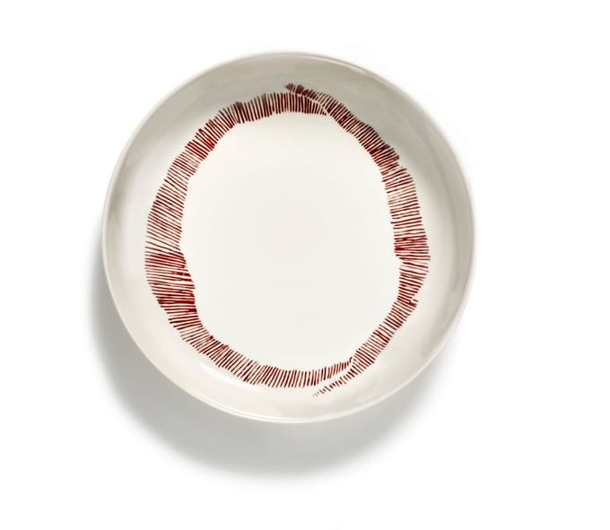 Serax Feast Diep Bord - Set - wit / Stripes Rood