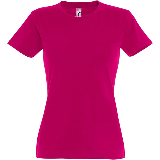 SOLS Dames/dames Imperial Heavy Short Sleeve T-Shirt (Fuchsia)