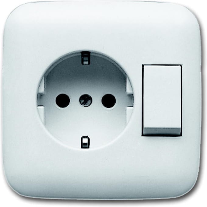 ABB Busch-Jaeger Combischakelaar Contactdoos Inbouw Wit - 2CKA001611A0169 - E3GX9