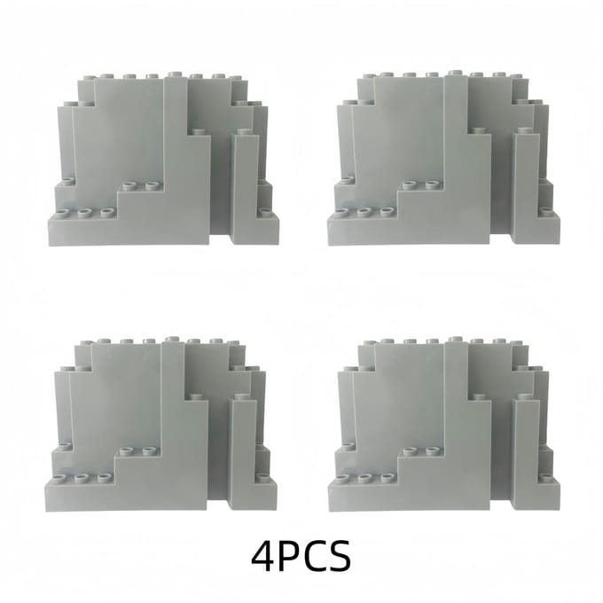 4 pièces Montagnes Collines Blocs de Construction Jouets DIY Accessoires MOC Composants de Base Parcs Sauvages Modèle de Construction Briques gray