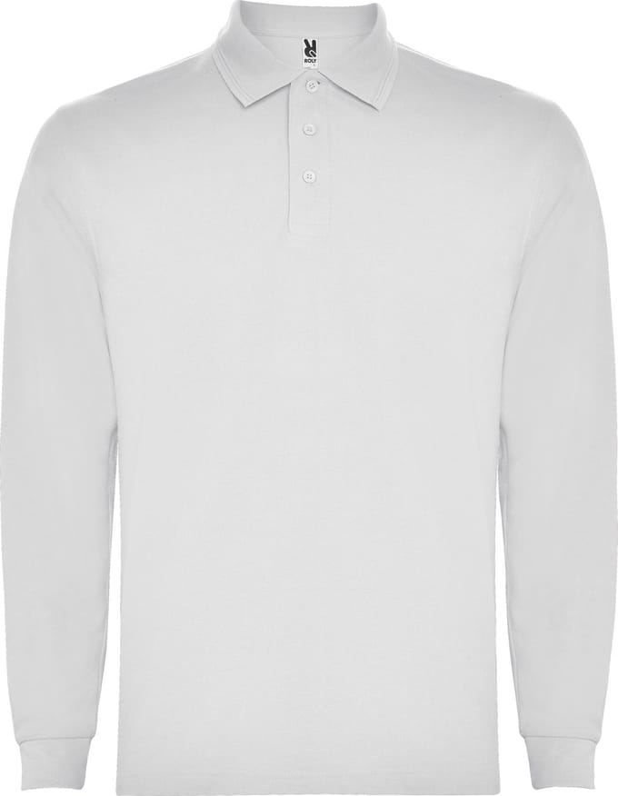 Wit Poloshirt Effen met lange mouwen Carpe merk Roly maat M