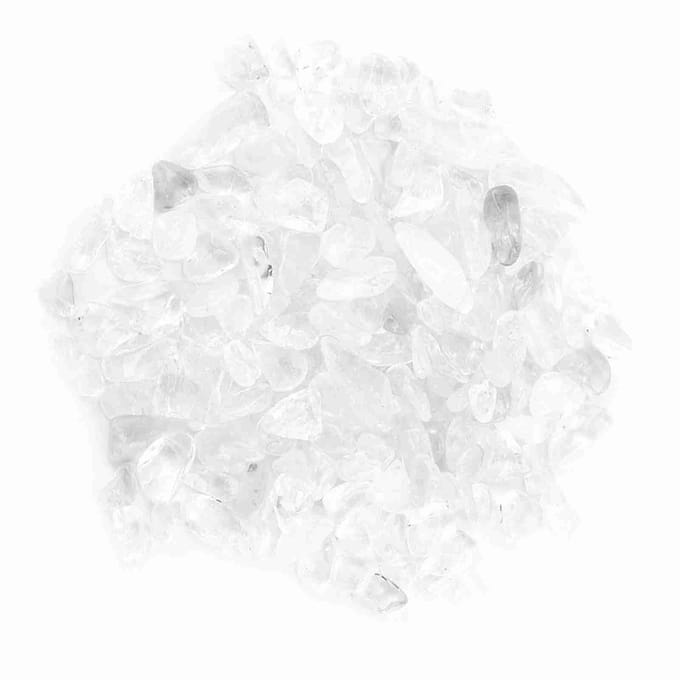 Getrommelde steenslag, vermalen natuurlijke kristalkwartsstukken(Wit) white
