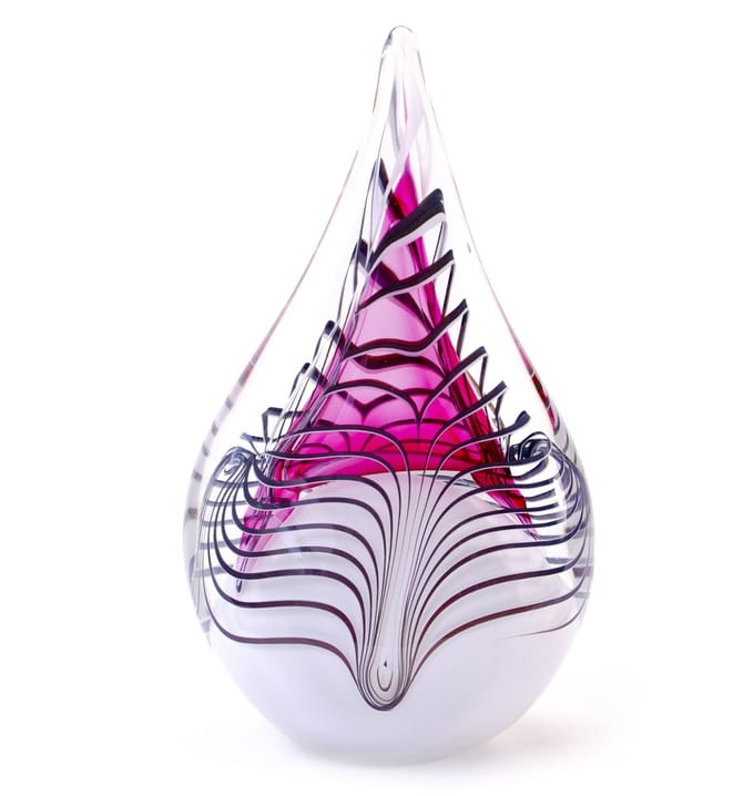 Loranto - Druppel Urn - Mini Urn - Rood Wit-25cm Hoog - Handgemaakt