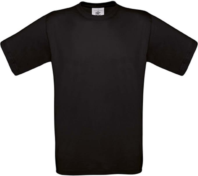 B&C Exact 150 Heren T-shirt Black Maat S (onbedrukt - 5 stuks)