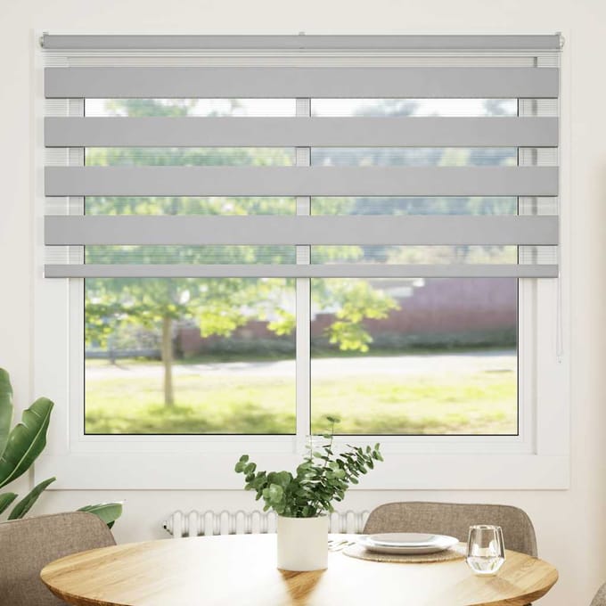 vidaXL - Zebra - rolgordijn - 165x100 - cm - stofbreedte - 160,9 - cm - lichtgrijs