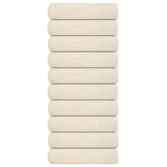 vidaXL - Handdoeken - FROGN - 10 - st - 50x100 - cm - 360 - g/m² - crème