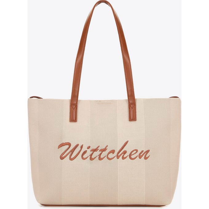 Wittchen - Dames Shopper Bag - Eco-leder - Beige en Bruin - Magnetische Sluiting
