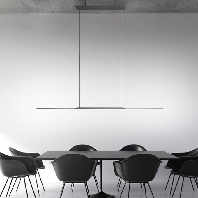 LED hanglamp PURE Surface, grijs, 125 cm, aluminium 3.000 K