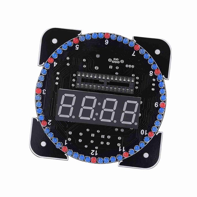 Doe-het-zelf Lichtregeling Rotatie Digitale LED Elektronische Temperatuur Klok Kit Suite WUSB Kabel Blauw gray