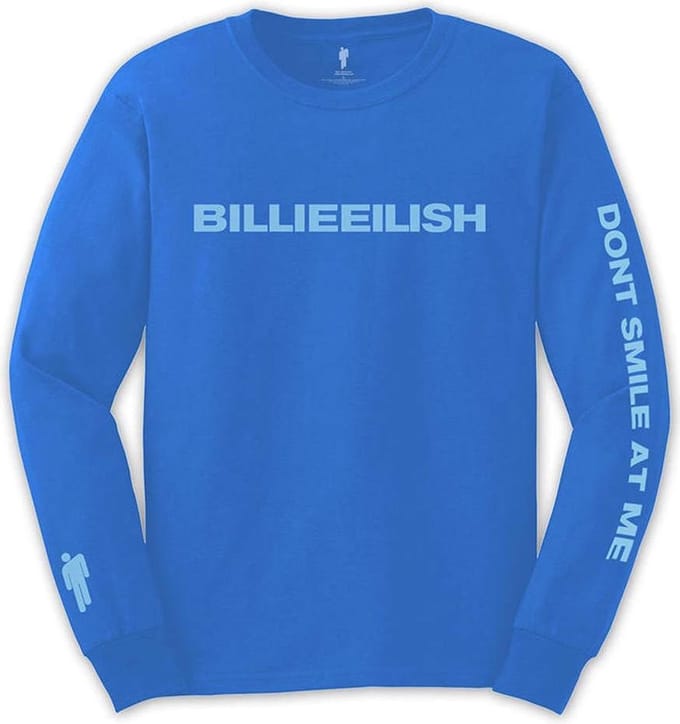 Billie Eilish - Smile Longsleeve shirt - M - Blauw