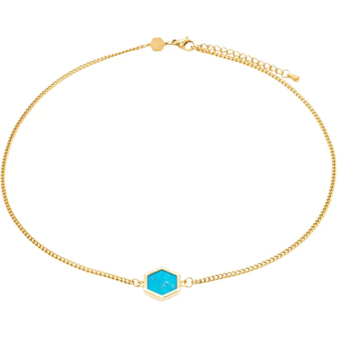 Turquoise stenen ketting voor dames Sloya Hexalia