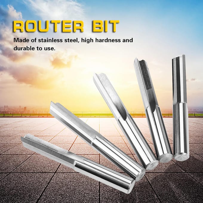 5 STUKS 6x22mm Bovenfreesbit Dubbele Snede Rechte Groef CNC PCB Frees