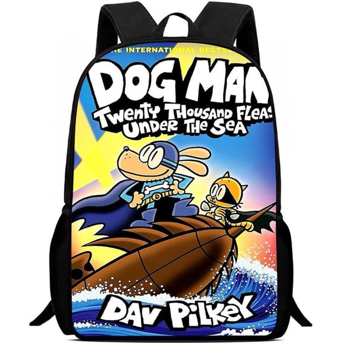 Dog Man Perifere Animatie Rugzak Heren- en Dames Schooltas Computer Tas Dubbele Schouder Standard