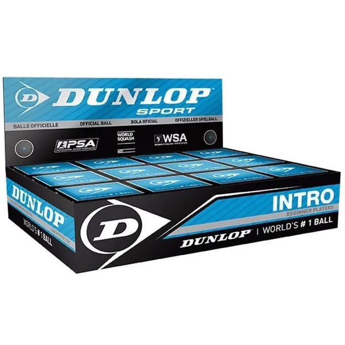 Dunlop INTRO - Squashballen beginner - 12box - zwart