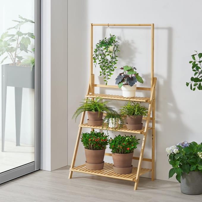 Bloempot trap ladder Brändö 144x70x39,5 cm bamboe