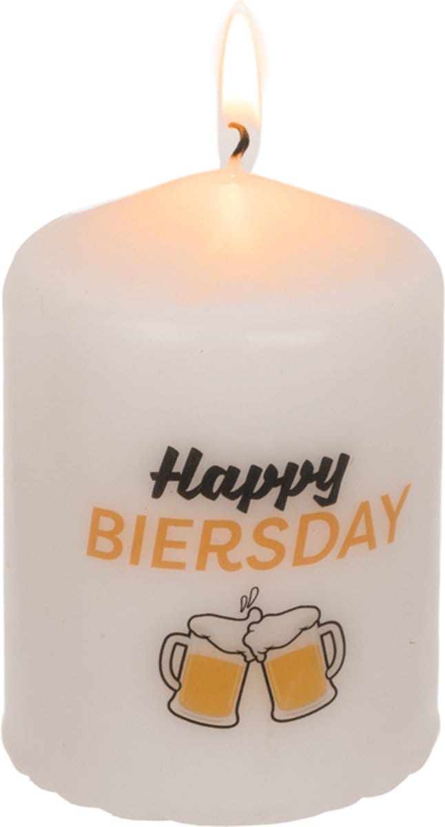 Verjaardagskaars met tekst Happy Biersday