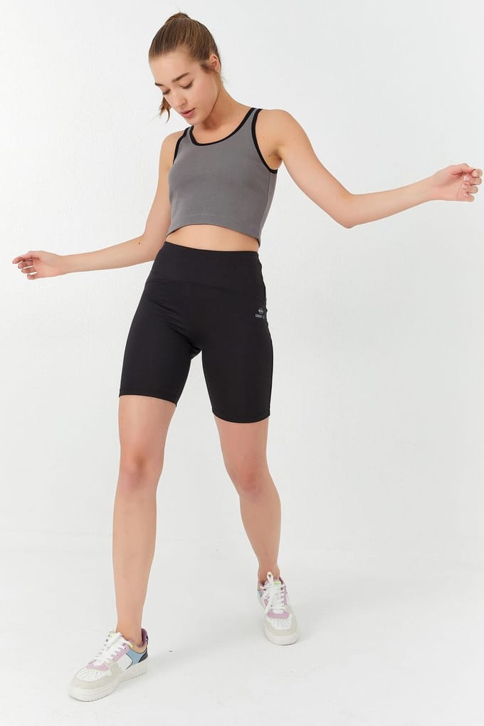 Geribbelde Mouwloze Crop Top