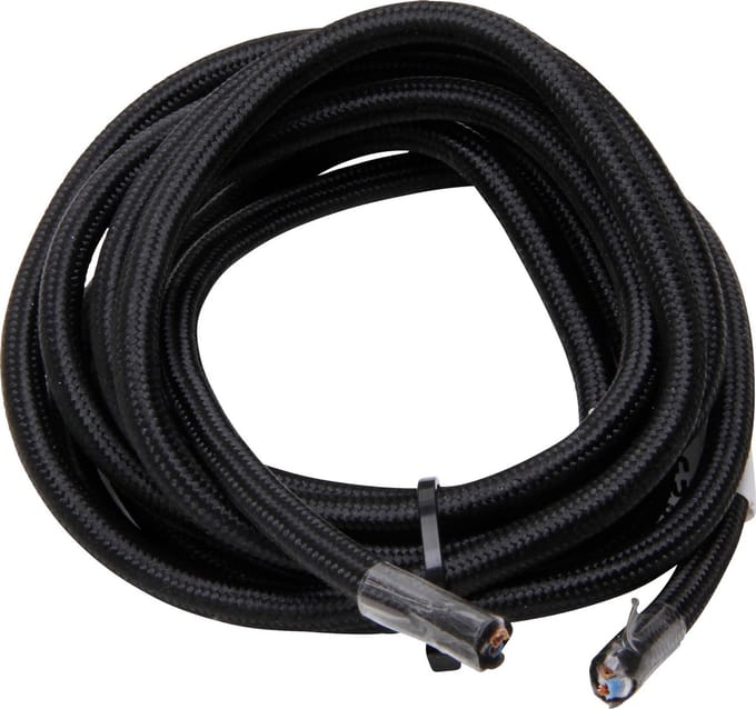 KOPP textielsnoer - linnen mantel - 3 x 0.75 mm² - belastbaar tot 1300 watt - zwart - per meter