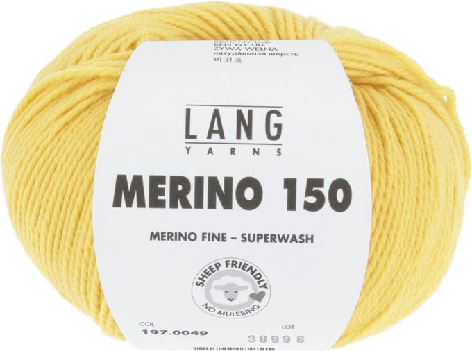 Lang Yarns Merino 150 - 49 goudgeel - Merinowol Garen