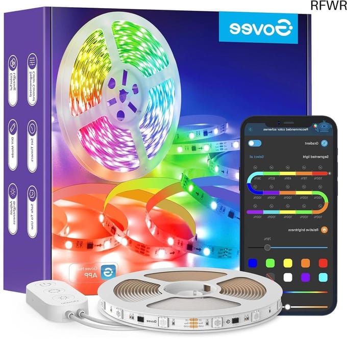 RFWR® RGBIC Ledstrip 5m met Muzieksync en Segmentcontrole voor Creatieve Verlichting