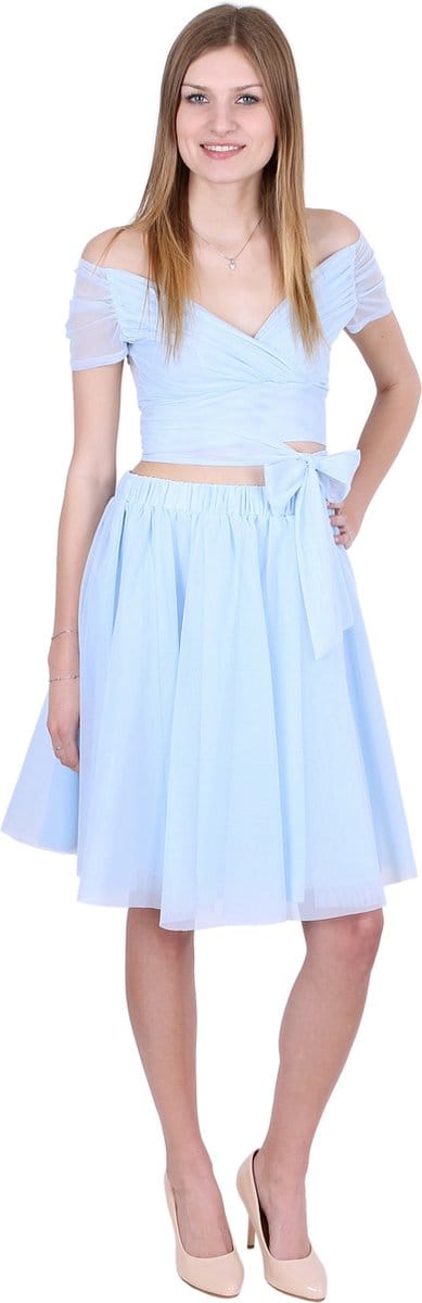 John Zack Blauw topje + rok set