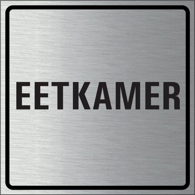 Eetkamer bordje, geborsteld aluminium 100 x 100 mm