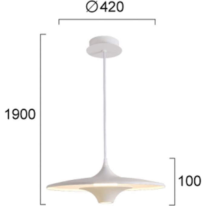 Viokef LED hanglamp Rene, wit, Ø 42 cm, metaal
