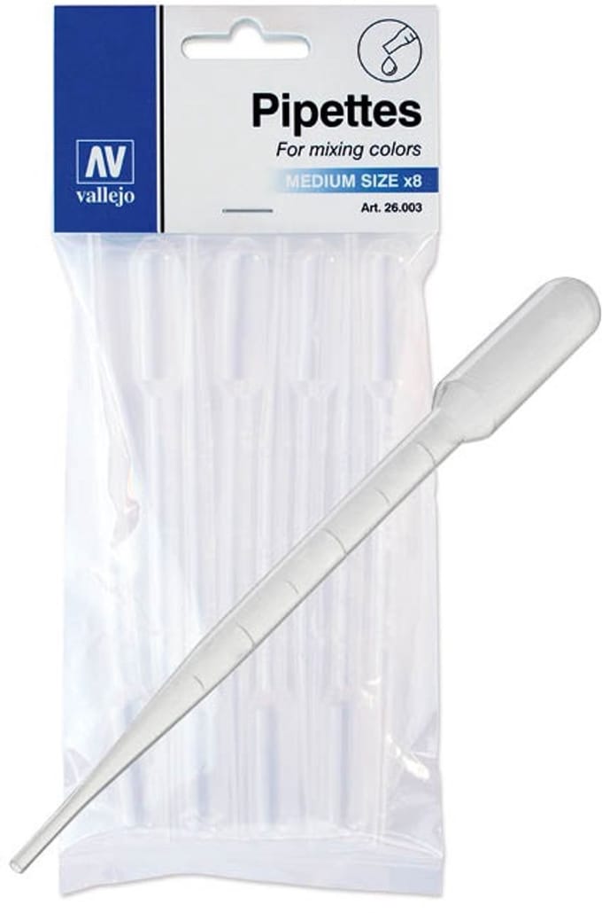 Vallejo Hobbyverf - 26003 Pipettes - Medium - 3 ml (8 pc) Accessoires set