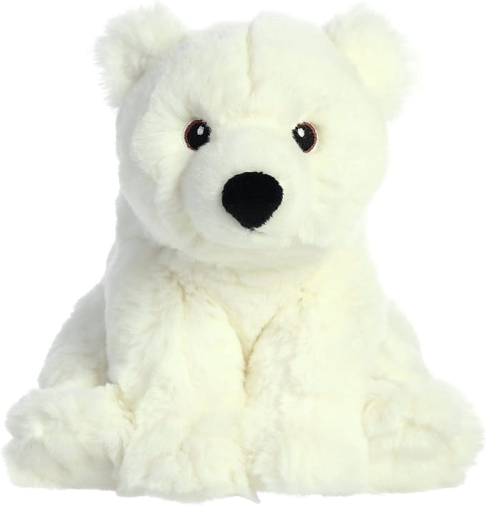 Aurora Pluche ijsbeer knuffel - Knuffeldier - wit - 24 cm - Noordpool thema - beren knuffels