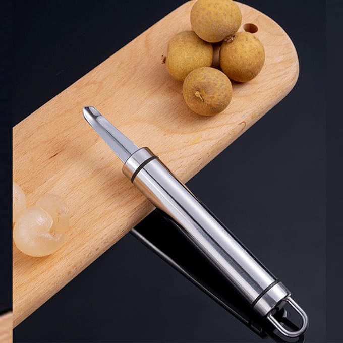 Roestvrij Staal Longan Ontpitter Fruit Kern Verwijderaar Multifunctioneel Draagbaar Longan Kern Verwijderaar white