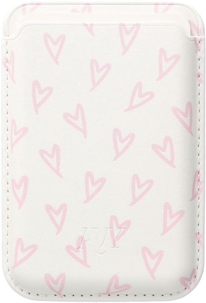 AVY Magnetische Kaarthouder | Compatibel met MagSafe | Ruimte voor 3 Pasjes | Pasjeshouder Wallet | Hartjesprint | Cupid Blush