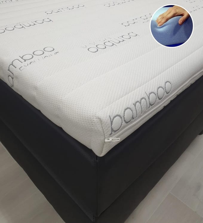 Topper 130x190 Bamboo Exclusive HR55 Koudschuim Anti Allergie Ca. 8cm dik