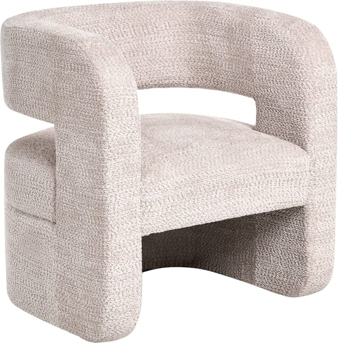 VIDSEL - Fauteuil - Beige - Chenille