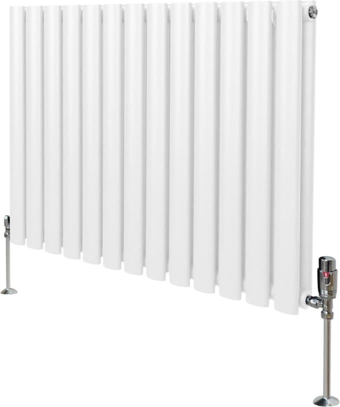Ovale radiator + trv-set - wit - 600x780 mm - 15 jaar garantie