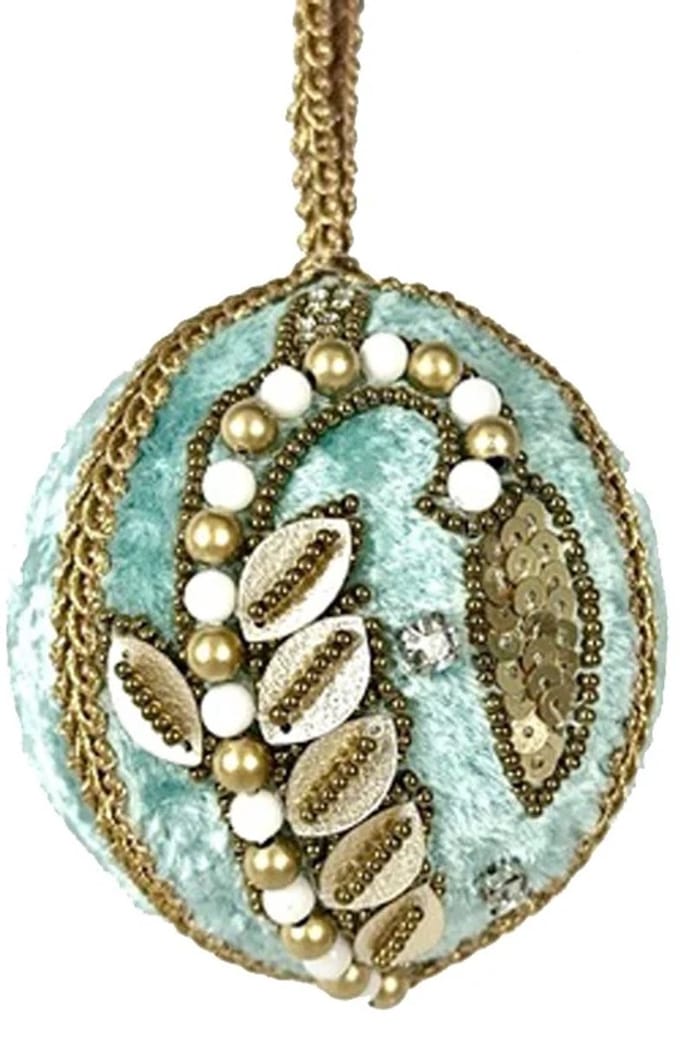 Bal Ornament blauw Ø8cm (vilt)
