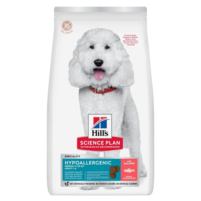 14 kg Adult Hypoallergenic Medium met Zalm Hill's Science Plan Hondenvoer