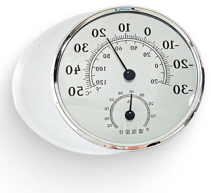 Analoge Buitenthermometer - Hygrometer Tuin - Klimaat Bewaken - 2-in-1 Meting - 10 cm - Wit