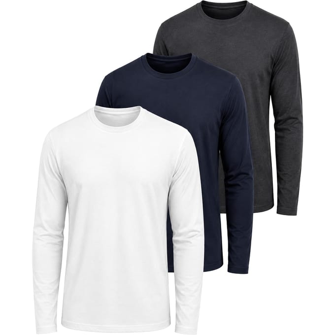 Kruze | T-shirts met lange mouwen voor heren – 3-pack