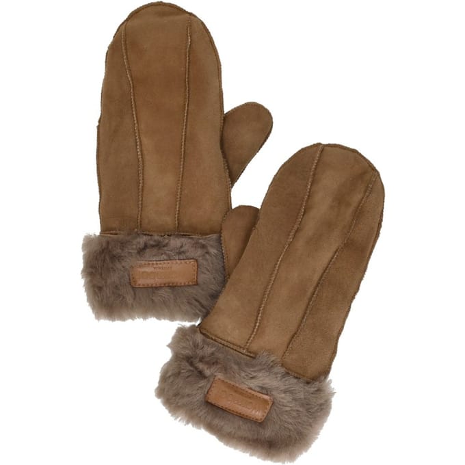 Warmbat Mitten Women Lammy patchwork Dames Wanten - Mud
