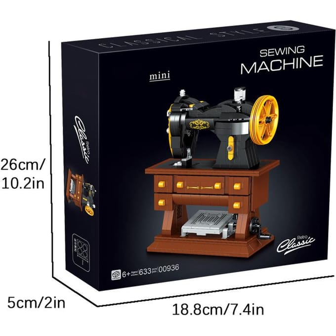 633 STKS Retro Naaimachine Bouwstenen DIY Speelgoed Creatief Bureau Model Vakantiecadeau voor Kinderen