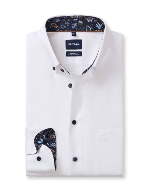 OLYMP Luxor Overhemd, Comfort Fit, Button-down, Wit
