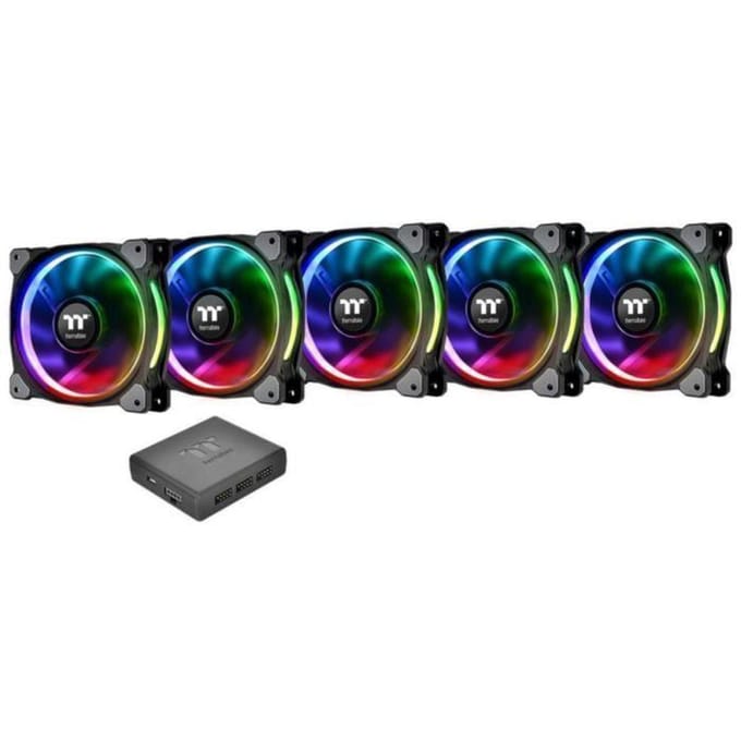 PC-ventilator Thermaltake 5 stuk(s) RIING PLUS 14 LED RGB (b x h x d) 140 x 140 x 25 mm