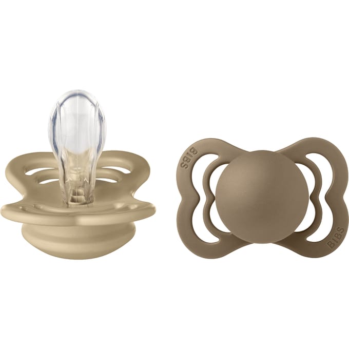 BIBS Supreme Fopspeen - 0-6 mnd - 2-pack - Symmetrisch - Vanilla/Dark Oak